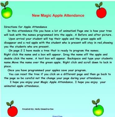 Magic Apples Animated Attendance